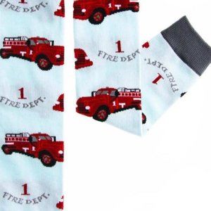 Boy's Fire Truck Leg Warmers, Vintage Look Leg Wear  - Babies to Kids 8 YR - NIP